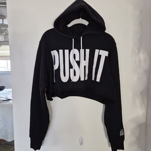 VGUC Salt N Pepe Push It Cropped Hoodie Black Women Medium